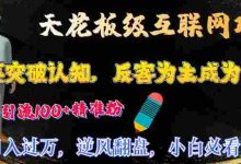 天花板级互联网项目，韭菜突破认知，反客为主成为导师，日引流100+精准粉|巴巴育儿